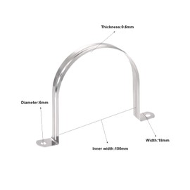 AKIHISA 4 Pcs 2 Hole U Tube Strap Clamp 304 Stainless Steel Rigid Pipe Strap Strap Clamp ID 4Inch(100mm)