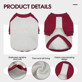 FUAMEY Extra Large Dog Fleece Sweater & Winter Pullover - Thickening Cold Weather Apparel for Dogs - Labrador, Golden Retriever - Red 2XL