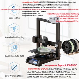 3D Printer Filament Buffer 1.75mm Automatic Feeding System - Dual Input Single Output | Filament Runout Recovery | for Creality K1/K2/ & for Bambu Lab P1P/P1S/X1/X1C (Filament Feeder)