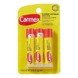 Carmex Lip Balm, Moisturizing, Original.15 Ounce, 3 Ct. (fou