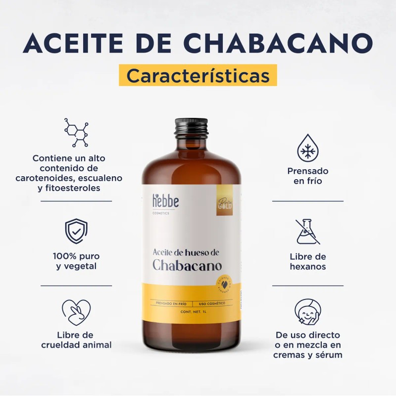 Aceite Puro de Hueso de Chabacano Albaricoque Hebbe Cosmetics 1L