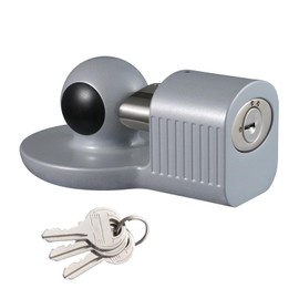 TOPSHINE Trailer Hitch Lock Anti-Theft, Fits 1-7/8", 2", and 2-5/16" Trailer Couplers (Silver)