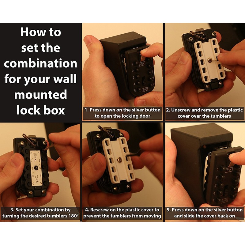 Combination Key Lock Box - Best Outdoor Wall Mounted Safe