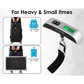 YCConcept Luggage Weight Scale Portable Digital Suitcase Scale for Travel Handheld Scale with Temperature Sensor, 110 lb/50 kg, Battery Included