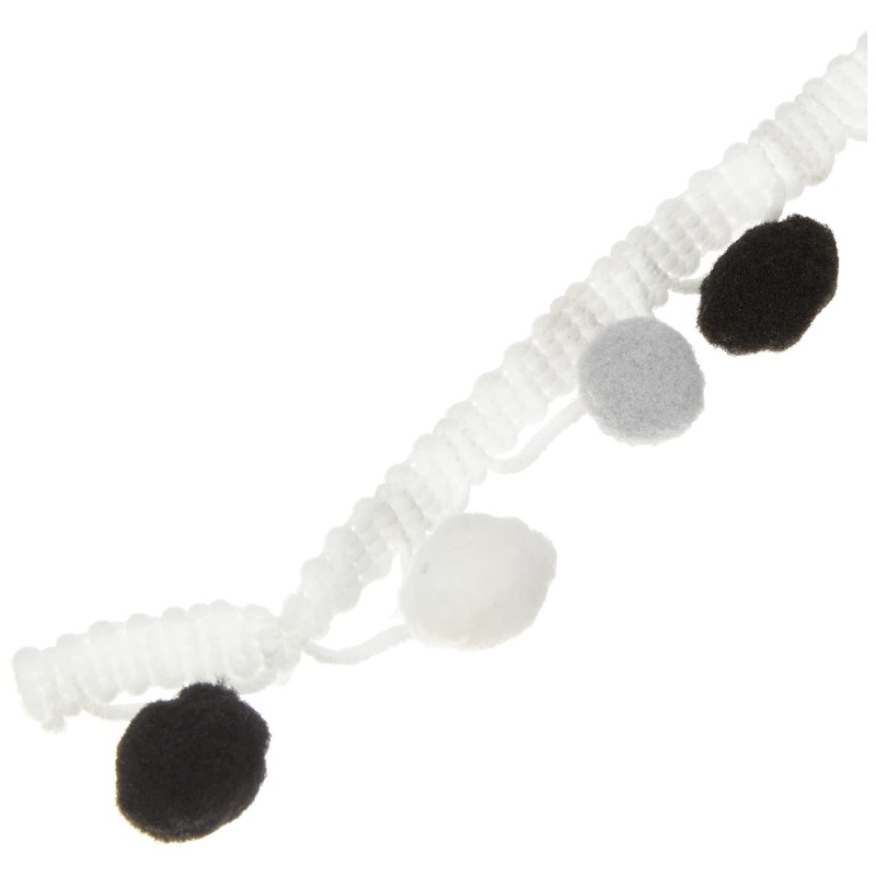 Rayher 55853573 Pom Pom Trim, Ball Fringe Ribbon for Sewing,