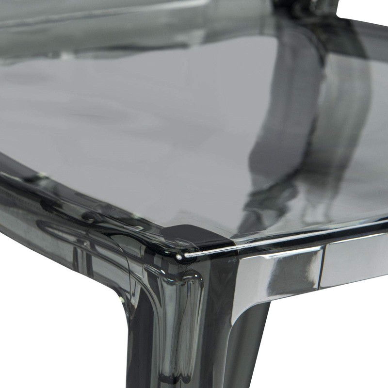 LeisureMod Dynamic Collection Stackable Acrylic Dining Chair - Transparent Black