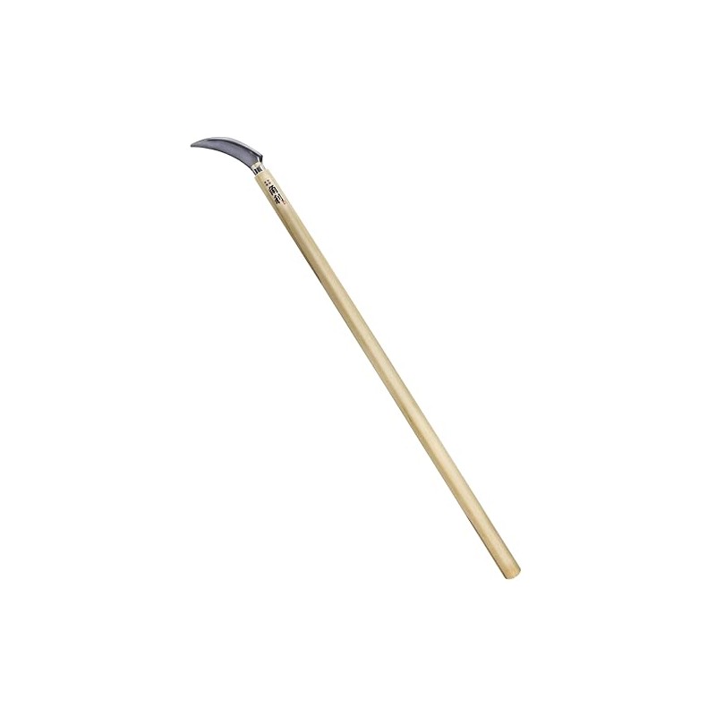 KAKURI Japanese Harvesting Sickle Long Handle 32" [Serrated Blade], Stand