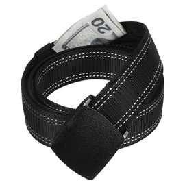 Men's Money Belt with Secret Compartment, Nylon Zip Money Hiding Place Can Be Used as a Secret Hiding Place Money Hiding Place Travel, Suitable for Travel, Outdoor, Sports, Black, black