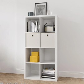 Smart 8-Cube Organizer Storage with Opened Back Shelves White Bookcase for Home or Office Model D0100HXF836color: as Pic Color