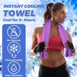 KEAFOLS Cooling Towels for Neck and Face 10 Pack, 40x12’’ Soft Breathable Sweat Towels, Microfiber Sport Towel for Yoga, Gym, Workout, Running, Golf, Travel, Cooling Neck Wrap for Hot Weather
