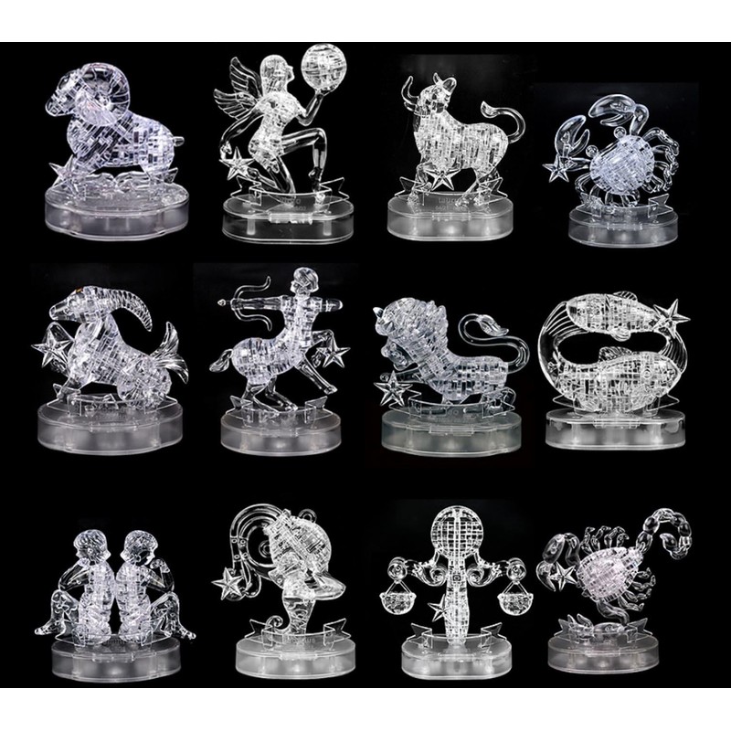 Graces Dawn® Crystal Twelve Constellations Deluxe 3D Puzzle Colorful Crystal