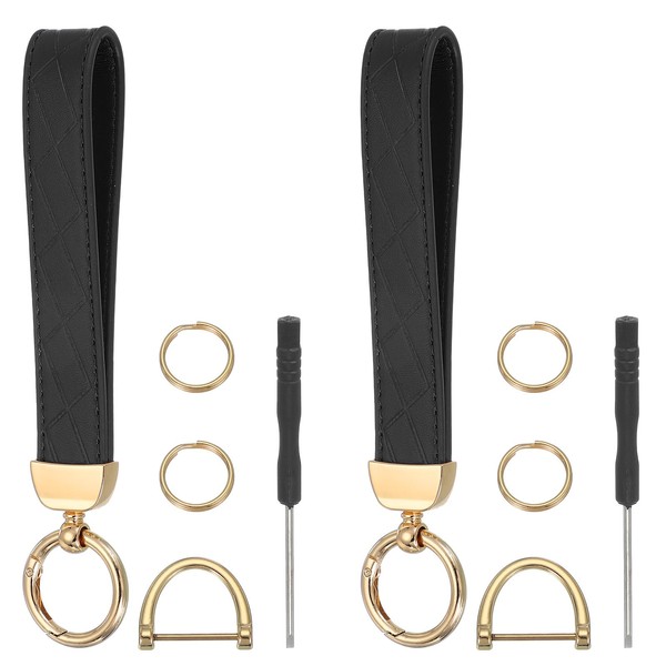 MECCANIXITY Leather Wristlet Keychain Car Key Chain Wristlet for Women,