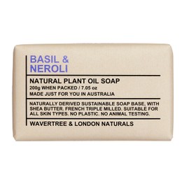 Wavertree & London Basil & Neroli Scented 100% Natural Soap Bar, 7oz Moisturizing French Triple Milled Soap Bar for Women & Men enriched with shea butter - Pure Bath & Body soap bar for All Skin Types