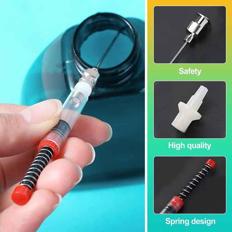 KornaDoz 5 Pack Syringes with Blunt Tip Needles for Glue,