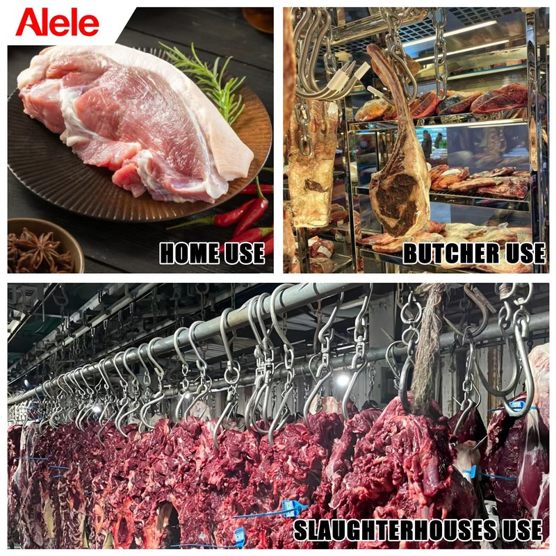 Alele 4 Packs Swiveling Meat Hook, Heavy Duty Stainless Steel