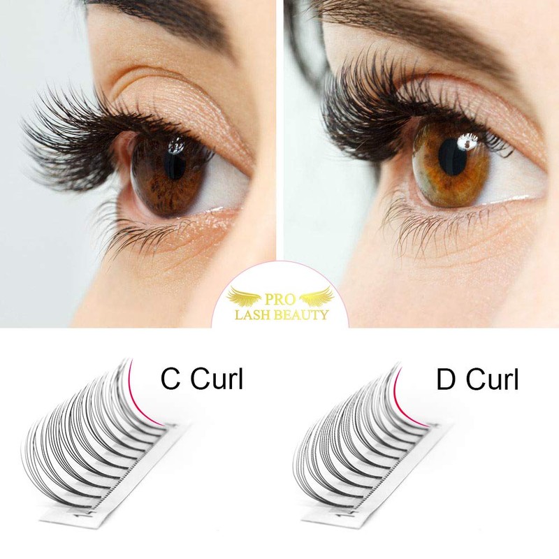 Fan Eyelash Extensions, 5D-C-0.10-14, Short, Ready-Made Volume Eyelashes, 0.10 C