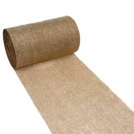 Deko As Shabby Chic table runner in linen look, polyester, odourless, beige, 20 cm x 5 m, 25