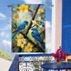 Large Spring Summer House Flags 28x40 Double Sided Bluebird Garden