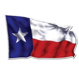 GT Graphics Texas Flag Waving - 3" Vinyl Sticker - for Car Laptop I-Pad Phone Helmet Hard Hat - Waterproof Decal