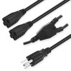 KUNCAN Power Cord Extension Y Splitter - 2 Way Outlet