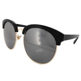 97-18 RAKOSTA Oversized XXL Metal Classic Retro Sunglasses UV Mirrored Lens Womens Mens Shades (SILVER, 56)