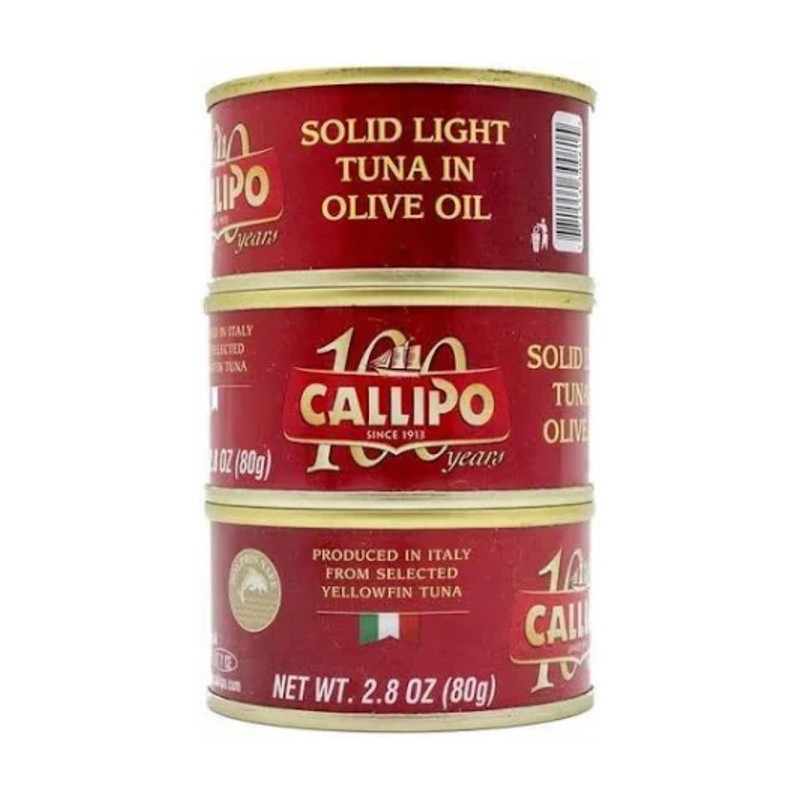 Italian Canned Tuna in Olive Oil Callipo 2.8 Oz (Pack