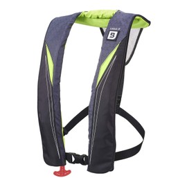 BLUESTORM Cirrus26 Inflatable PFD Life Jackets for Adults | US Coast Guard Approved Automatic Life Vest w/Manual Override Convertibility (Hi Vis Green)