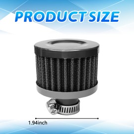 Pvotawp Breather Filter Reather Fit Car Air Vent Cleaner Cold Air Intake Filter Kit, 0.47”Car Turbo Vent Air Intake Filter Valve Cover Cleaner Crankcase Breather Filter Fits Car Motorcycle (Black)