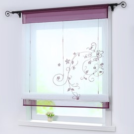 Joyswahl Alina Roman Blind, Voile Roman Curtains with Drawstring, W x H 80 x 100 cm, Berry, Pack of 1