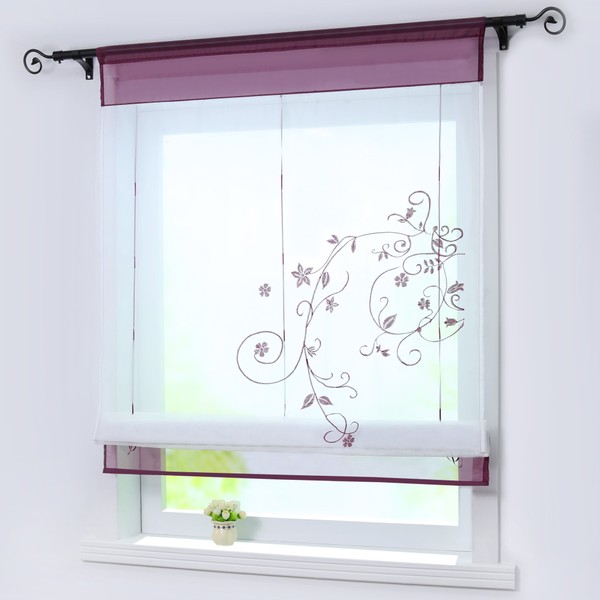 Joyswahl Alina Roman Blind, Voile Roman Curtains with Drawstring, W