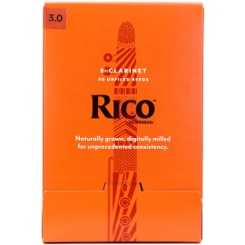 D'Addario Rico Bb Clarinet Reeds - 3.0, 50-pack