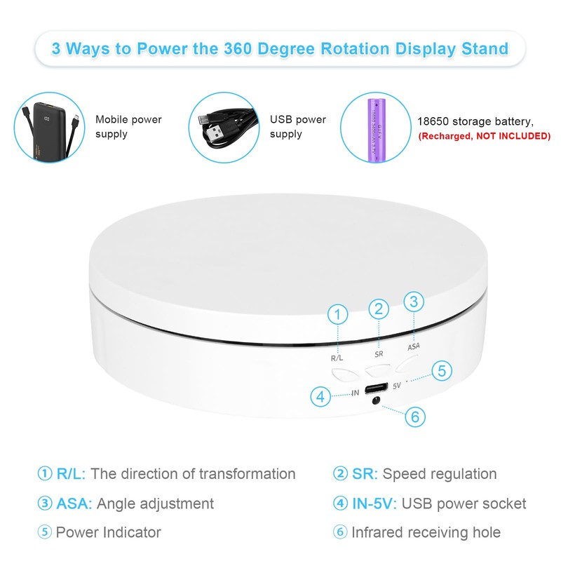 2 in 1 Motorized Rotating Display Stand with 5.74 /8.66