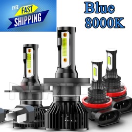 Nartoup For Honda HR-V 2016 2017 2018 HRV Combo 4x LED Headlight Hi/Lo + Fog Light Blue