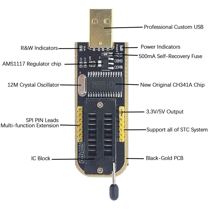 SOIC8 SOP8 Chip Flash IC CH341A Programador USB Flash BIOS