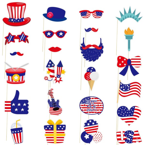 Independence Day Photo Booth Props Party Supplies - Funny 4th