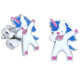 Dancing Unicorn Earrings 925 Sterling Silver