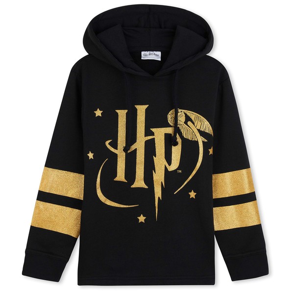 HARRY POTTER Girl's sweatshirt, hoodie, sweatshirt, children's jumper, gift idea, fashionable clothing for girls and teenagers 5-14 years, Black Hp