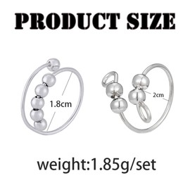 ARROMI 6PCS Fidget Rings, Fidget Ring, Fidget Rings for Women, Fidget Rings for Anxiety Women, Fidget Rings for Anxiety, Spinning Ring, Spinner Rings for Anxiety Relief Stainless Steel Rings