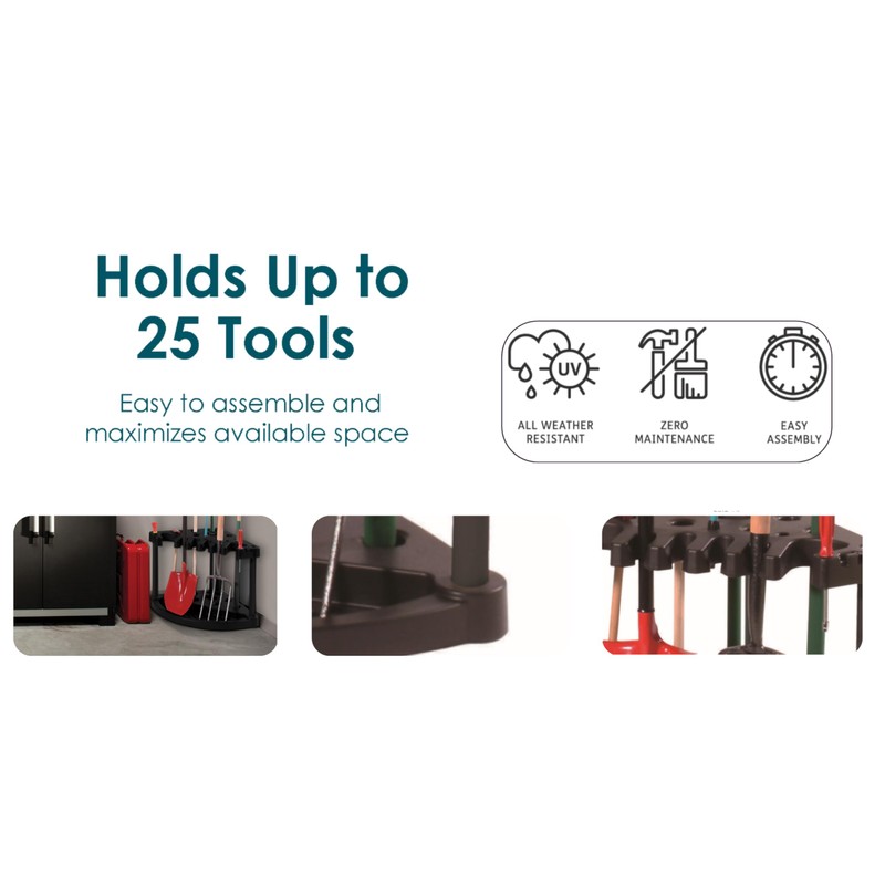 Keter Compact Corner Tool Rack for Maximum Storage and Organization
