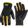 HANDLANDY Men Leather Gardening Gloves, Utility Work Gloves for Garden