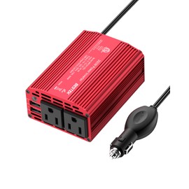 BESTEK 300W Car Power Inverter - DC 12V to 110V AC Car Inverter Converter with 4.8A Dual USB Charging Ports and Dual AC Outlets - Car Power Adapter for Laptop, CPAP Machine, Nebulizer, Breast Pump