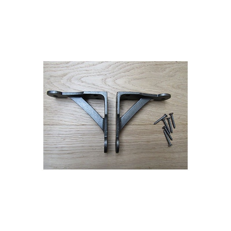Ironmongery World Pair of Cast Iron Penny End Rustic Shelf