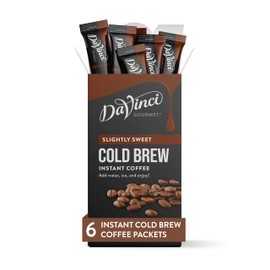 DaVinci Gourmet Slightly Sweet Cold Brew Stick Pack, Instant Coffee Powder, 6 Count (Pack of 1)