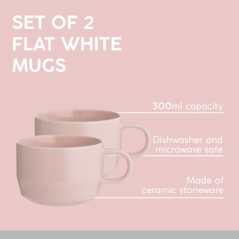 Typhoon 1401.839 Cafe Concept Flat White Pink 300ml, Stoneware