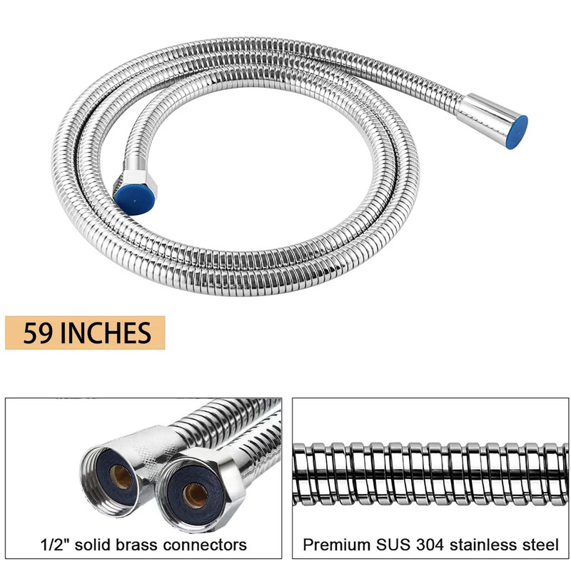 VASLON Copper Head Shower Hose Stainless Steel Extra Long Shower