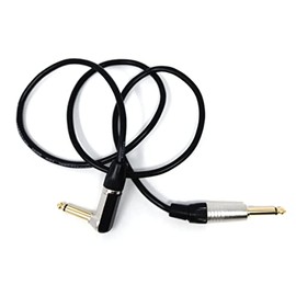DRUT 1m 6.35mm 1/4'' Right Angle MONO Male to Male Jack Cable Compatible with Guitar/Amp/Speaker Low Noise Lead Gold Connectors 3.3ft