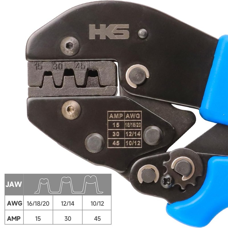 HKS Ratchet Crimping Tool for 5, 30 & 45 Amp