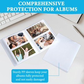 Photo Album Slip-in Album Pack of 2 A6 Album Transparent Photo Album for Inserting Album 10 x 15 cm for Wedding, Baby, Birthday (for a Total of 200 Photos in Format 10 x 15)