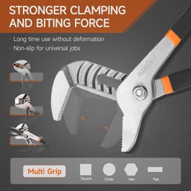iCrimp Plumbing Tool Kit, includes Pipe Wrench, Locking Pliers, Diagonal Cutting Pliers, Long Nose Pliers, All-in-One Solution for Plumbing Jobs