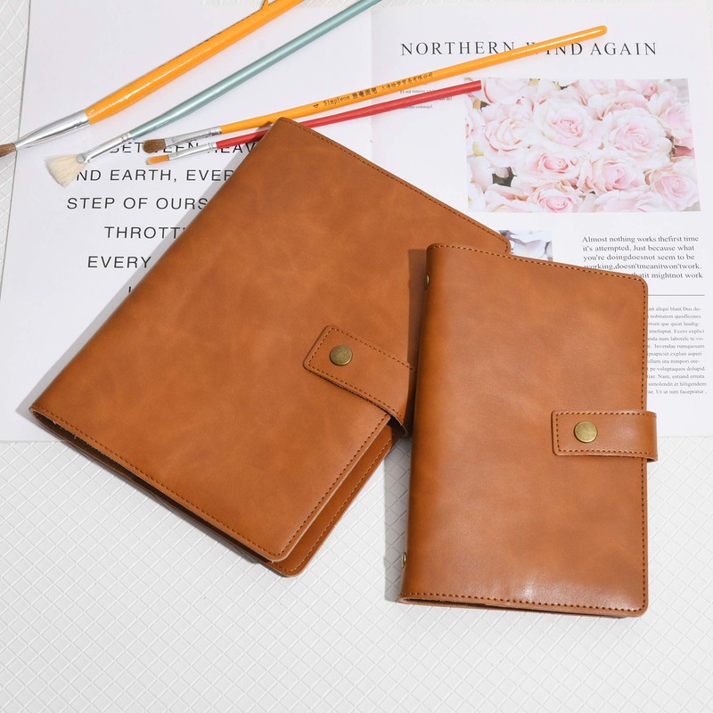Wonderpool A6 Leather Notebook Refillable 6 Ring Binder Diary Portfolio